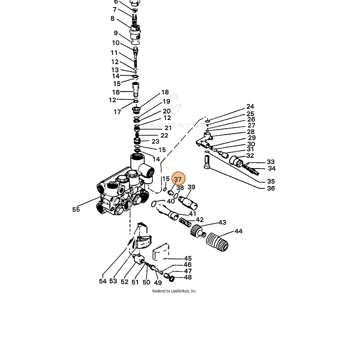 ECHO part 7310030751 — IPL diagram snippet (6x zoom, amber highlight)