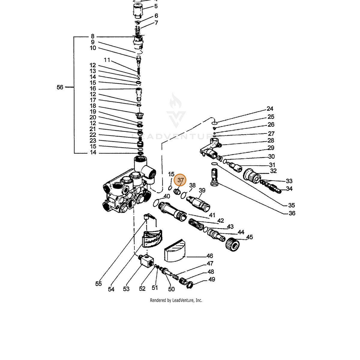 ECHO part 7310030766 — IPL diagram snippet (6x zoom, amber highlight)
