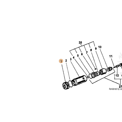 ECHO part 7310039651 — IPL diagram snippet (6x zoom, amber highlight)