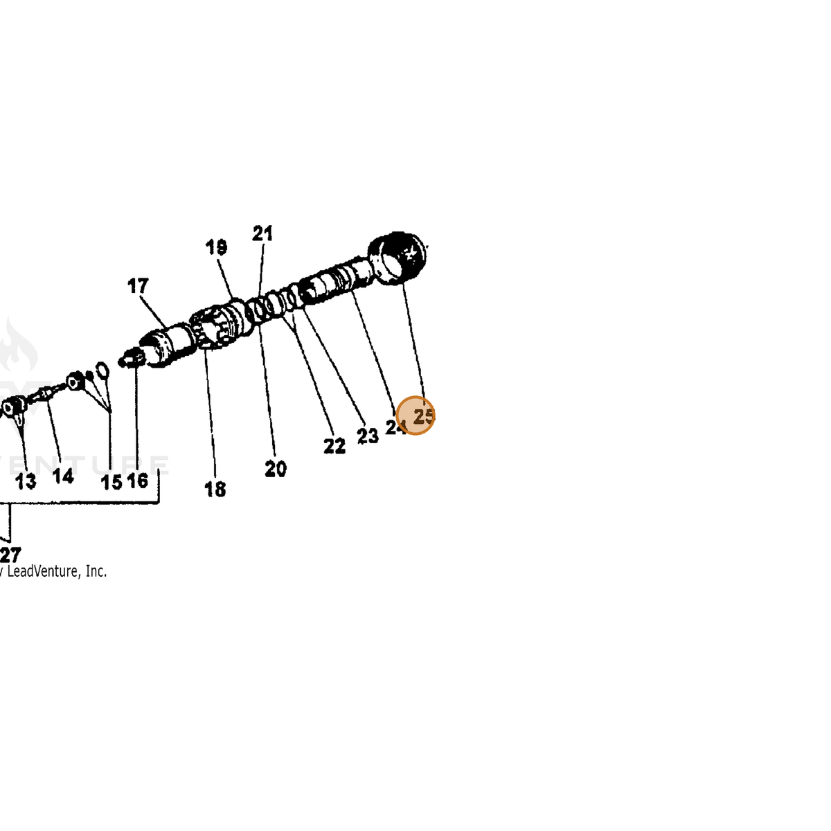 ECHO part 7310039751 — IPL diagram snippet (6x zoom, amber highlight)