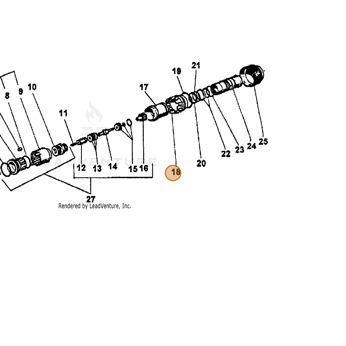 ECHO part 7310039951 — IPL diagram snippet (6x zoom, amber highlight)