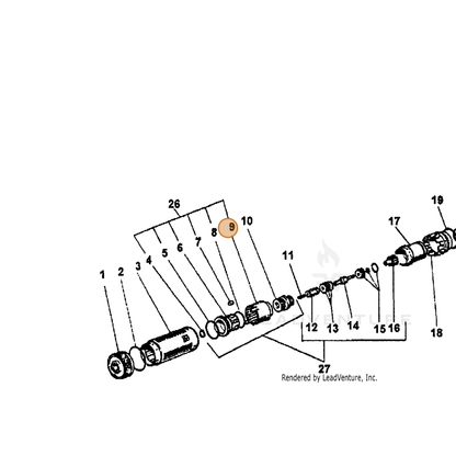 ECHO part 7310040051 — IPL diagram snippet (6x zoom, amber highlight)