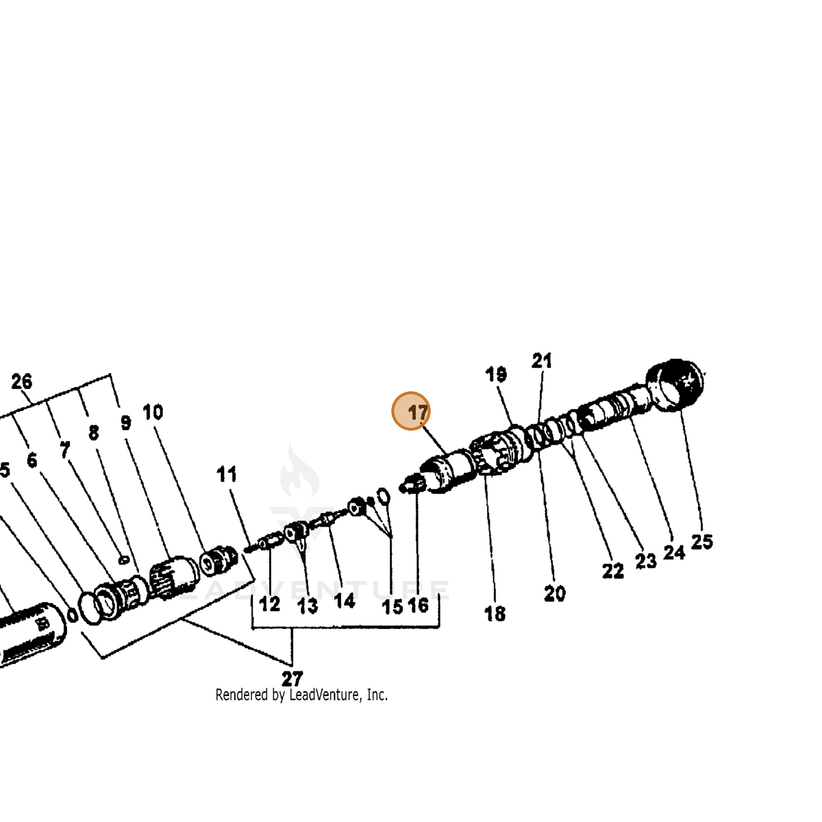 ECHO part 7310040670 — IPL diagram snippet (6x zoom, amber highlight)