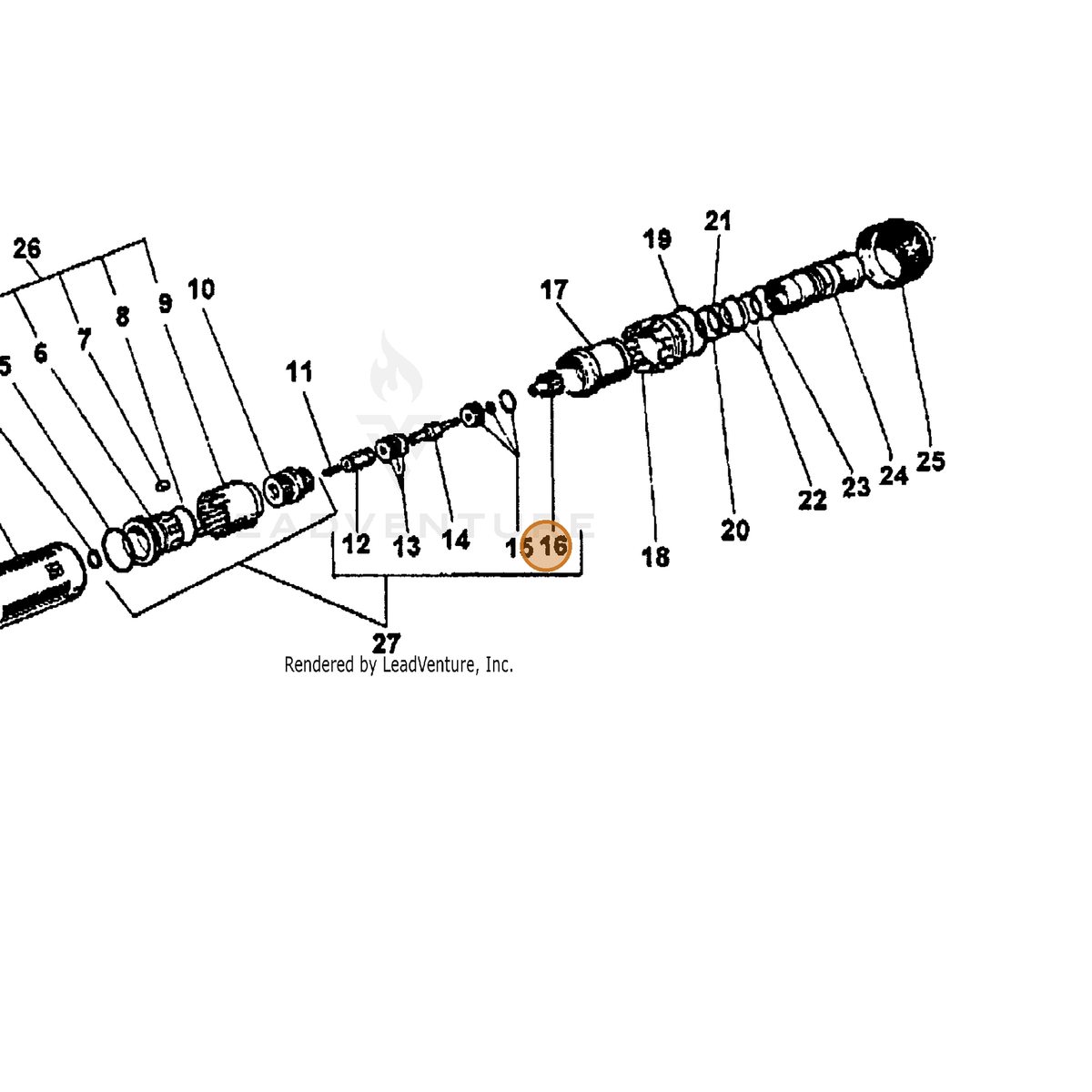 ECHO part 7310041001 — IPL diagram snippet (6x zoom, amber highlight)