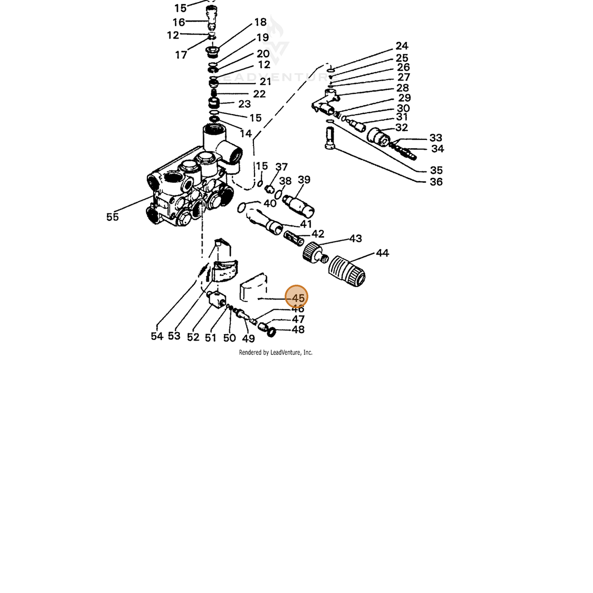 ECHO part 7310041551 — IPL diagram snippet (6x zoom, amber highlight)
