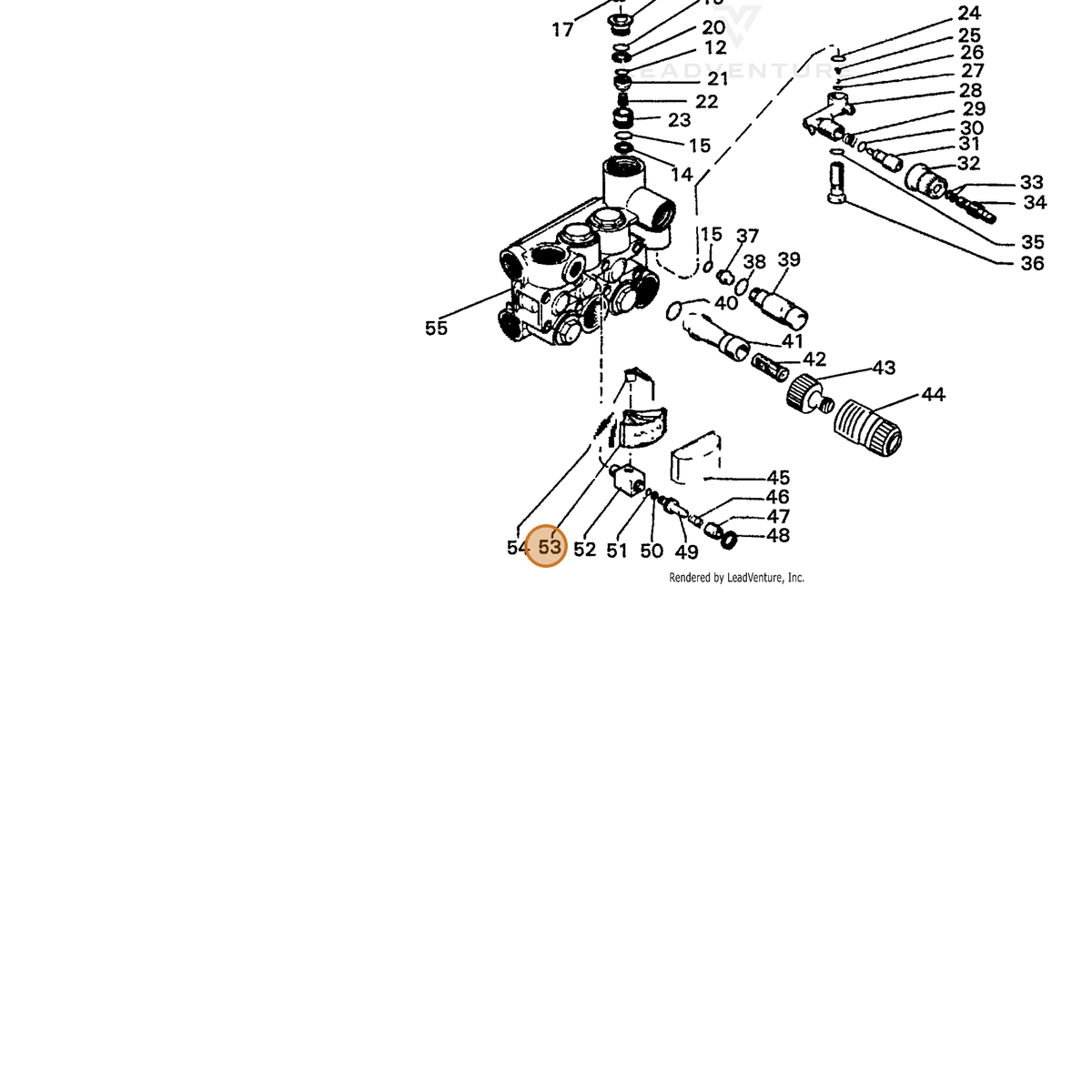 ECHO part 7310042201 — IPL diagram snippet (6x zoom, amber highlight)