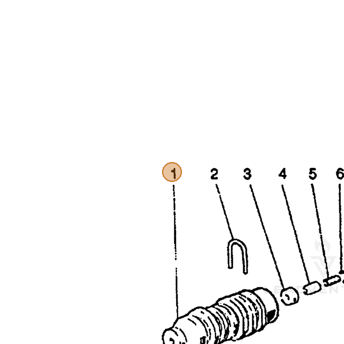 ECHO part 7310052651 — IPL diagram snippet (6x zoom, amber highlight)