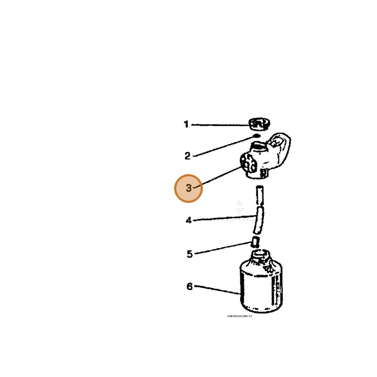 ECHO part 7310053102 — IPL diagram snippet (6x zoom, amber highlight)