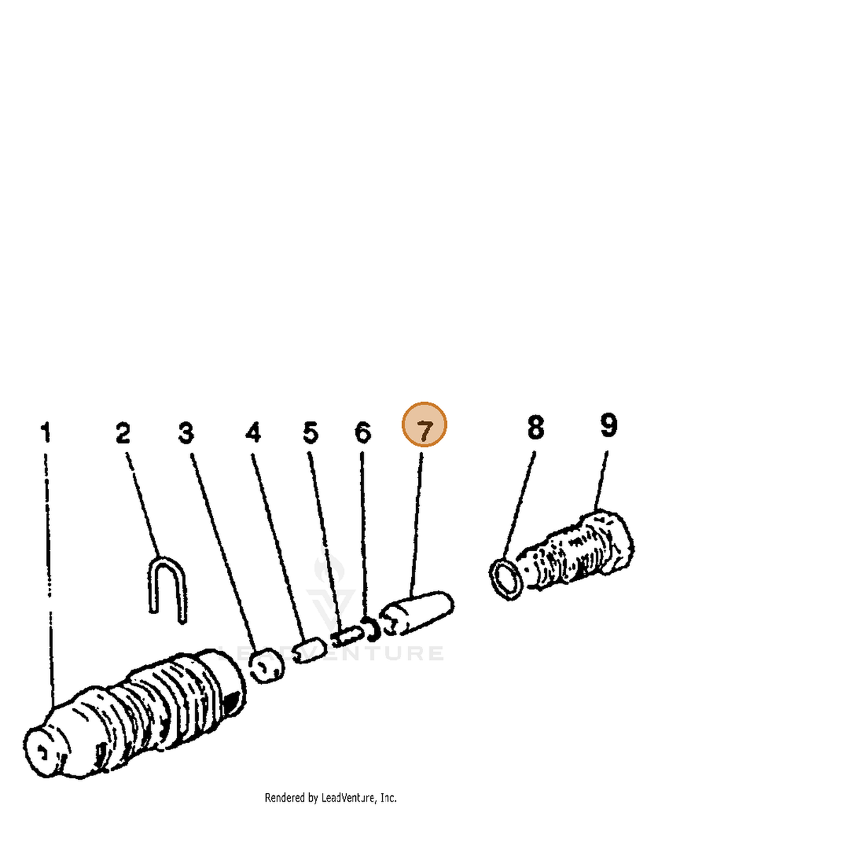 ECHO part 7310056002 — IPL diagram snippet (6x zoom, amber highlight)