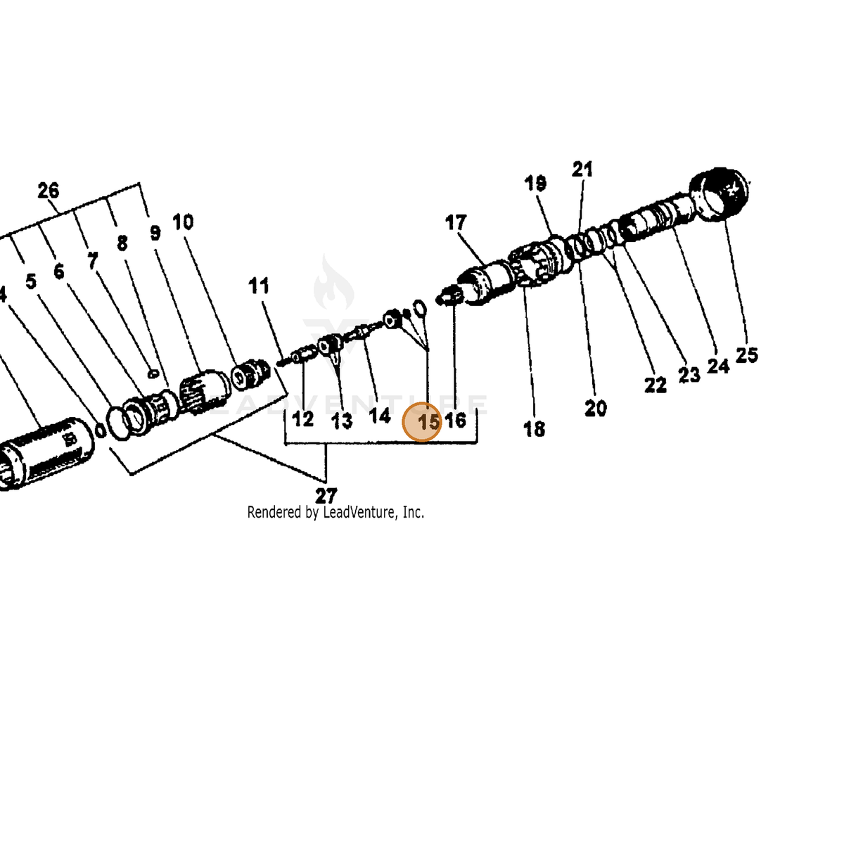 ECHO part 7310719101 — IPL diagram snippet (6x zoom, amber highlight)