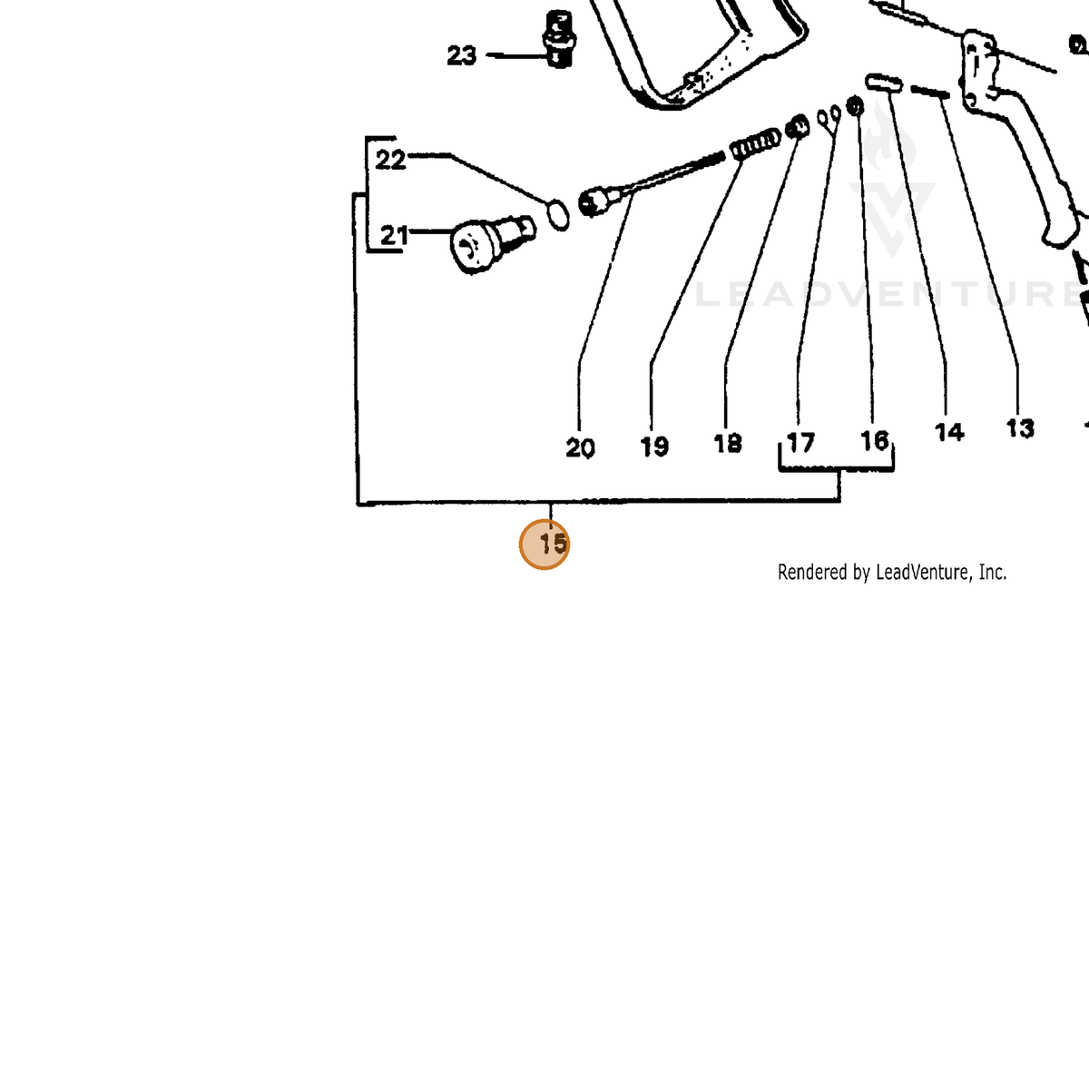 ECHO part 7311610014 — IPL diagram snippet (6x zoom, amber highlight)