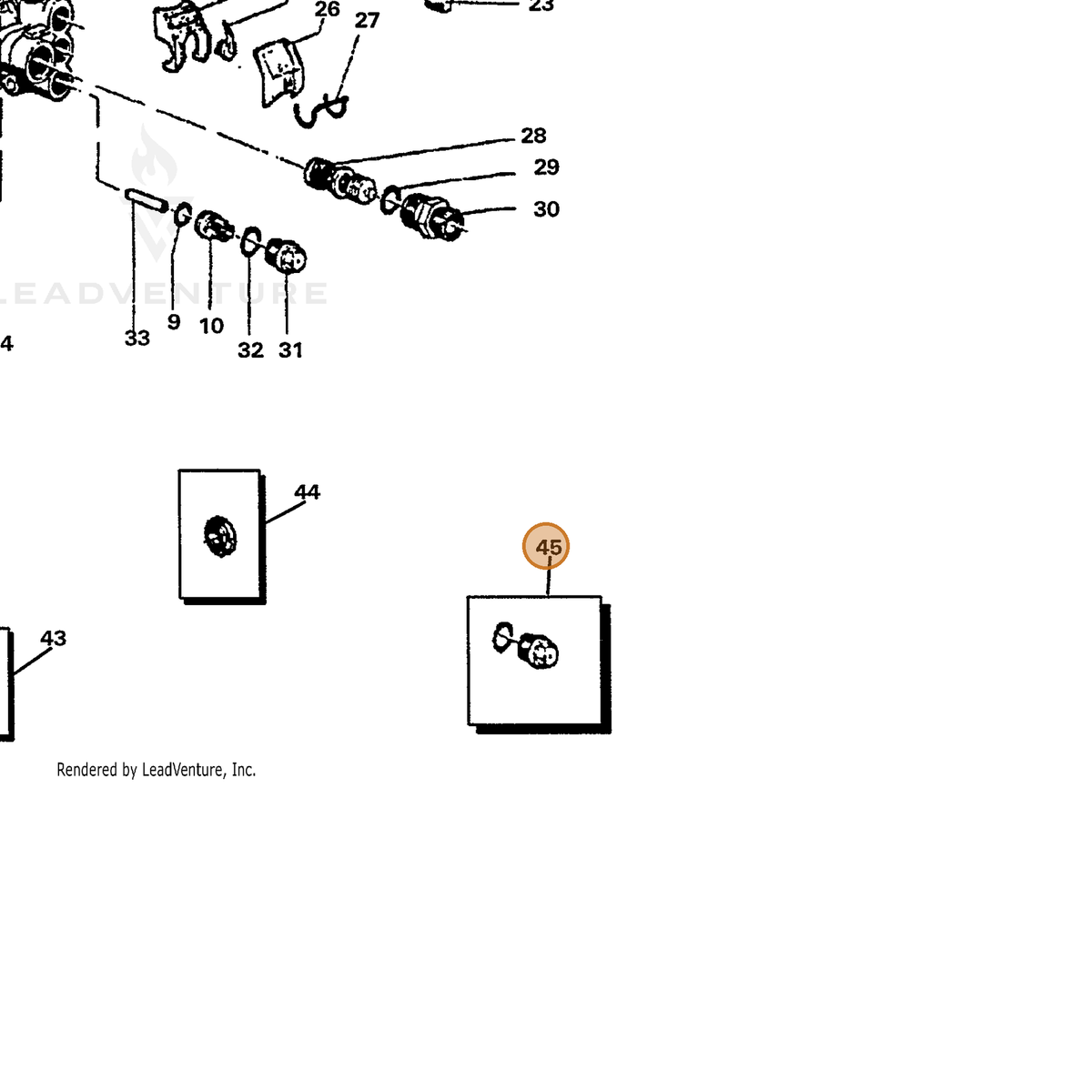 ECHO part 7313300000 — IPL diagram snippet (6x zoom, amber highlight)