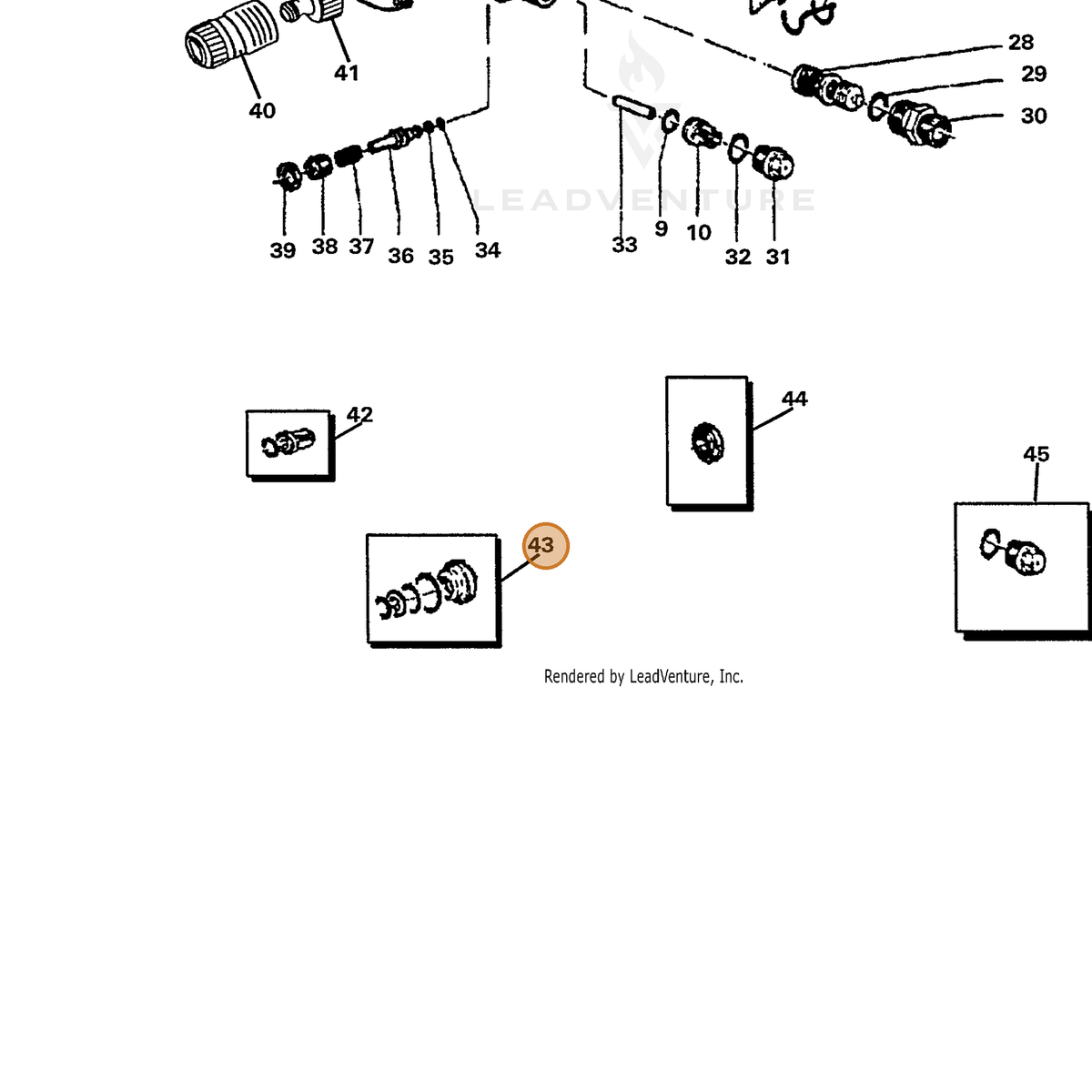 ECHO part 7314600000 — IPL diagram snippet (6x zoom, amber highlight)