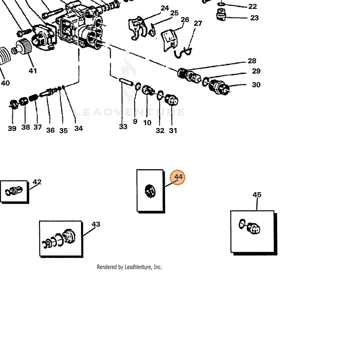 ECHO part 7314700000 — IPL diagram snippet (6x zoom, amber highlight)