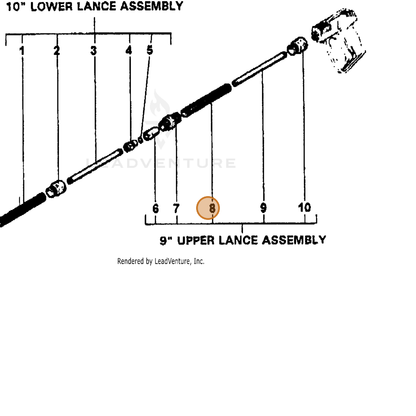 ECHO part 7318010498 — IPL diagram snippet (6x zoom, amber highlight)