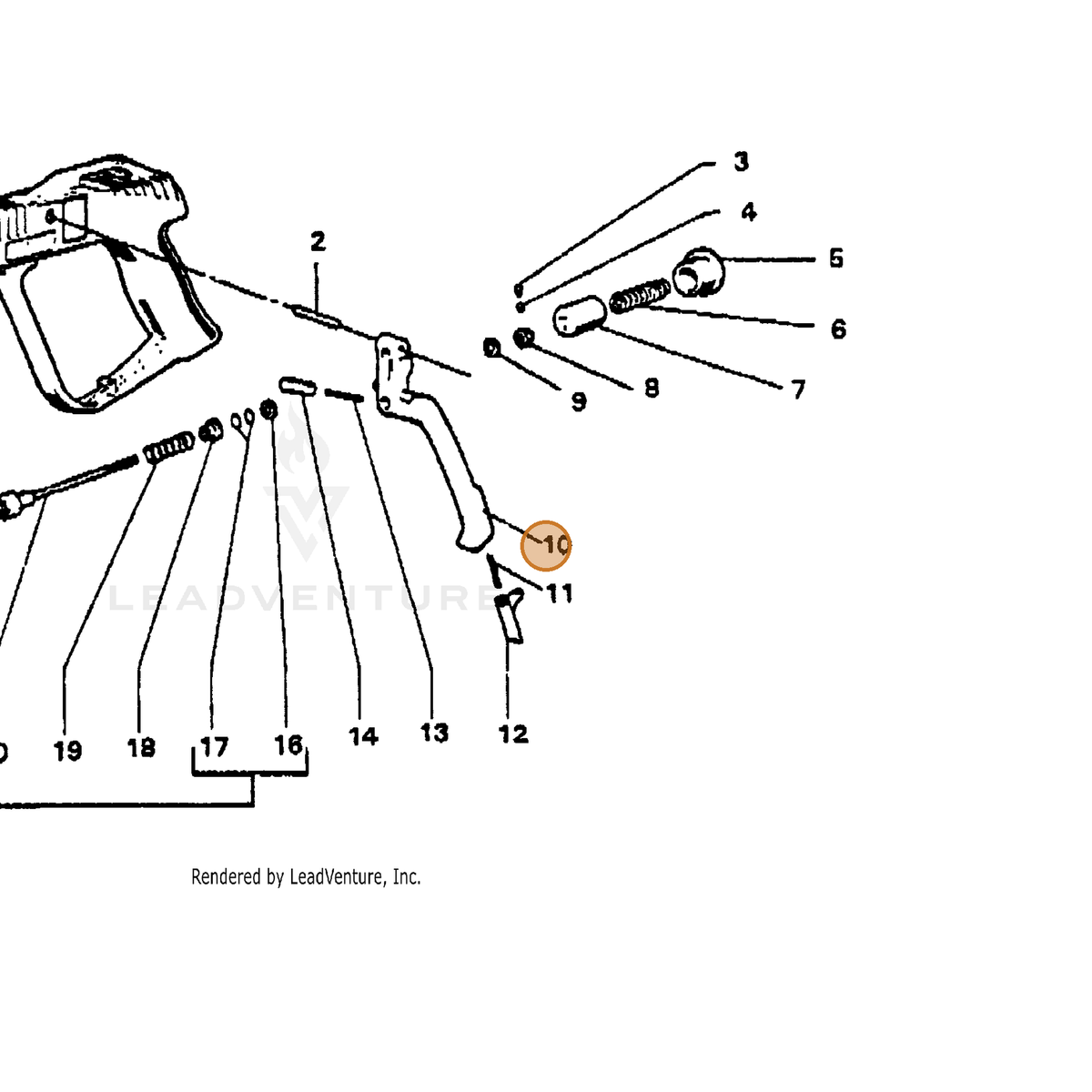 ECHO part 7318204851 — IPL diagram snippet (6x zoom, amber highlight)