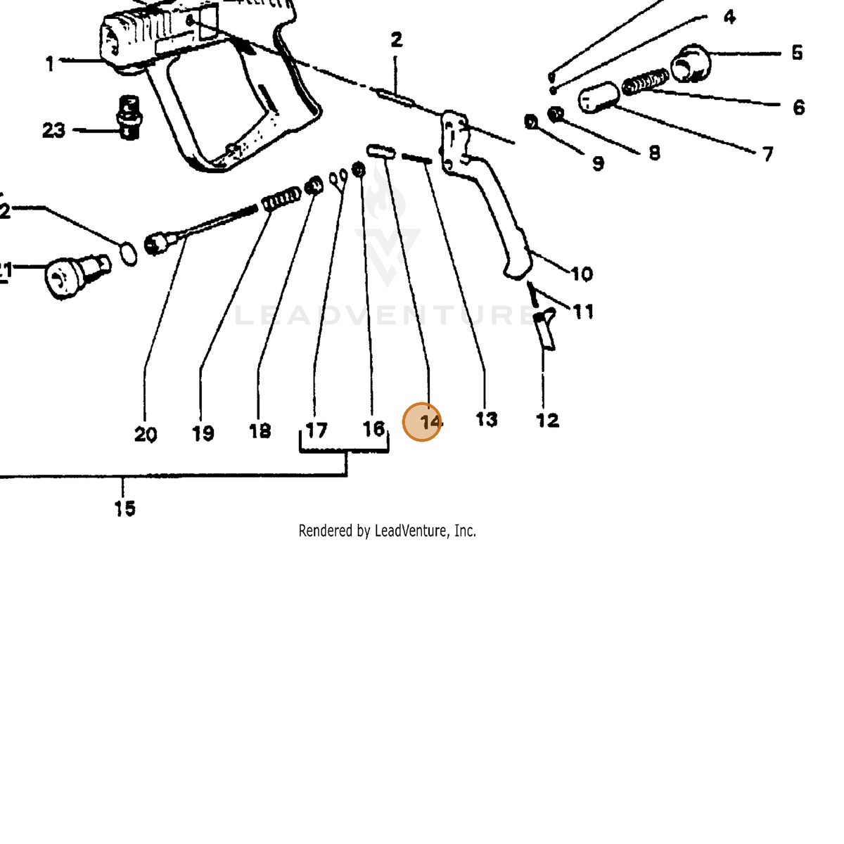 ECHO part 7318205370 — IPL diagram snippet (6x zoom, amber highlight)