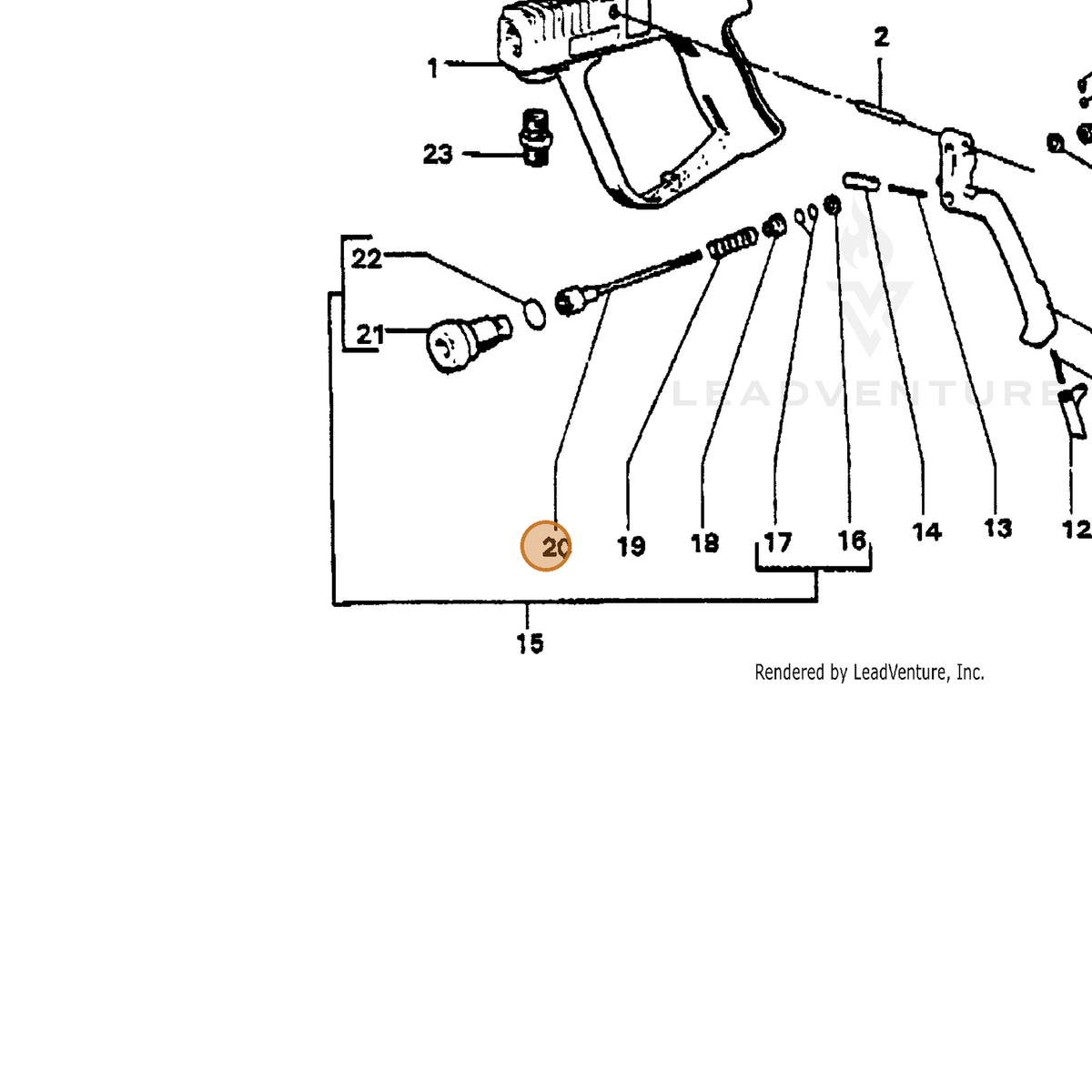 ECHO part 7318205502 — IPL diagram snippet (6x zoom, amber highlight)