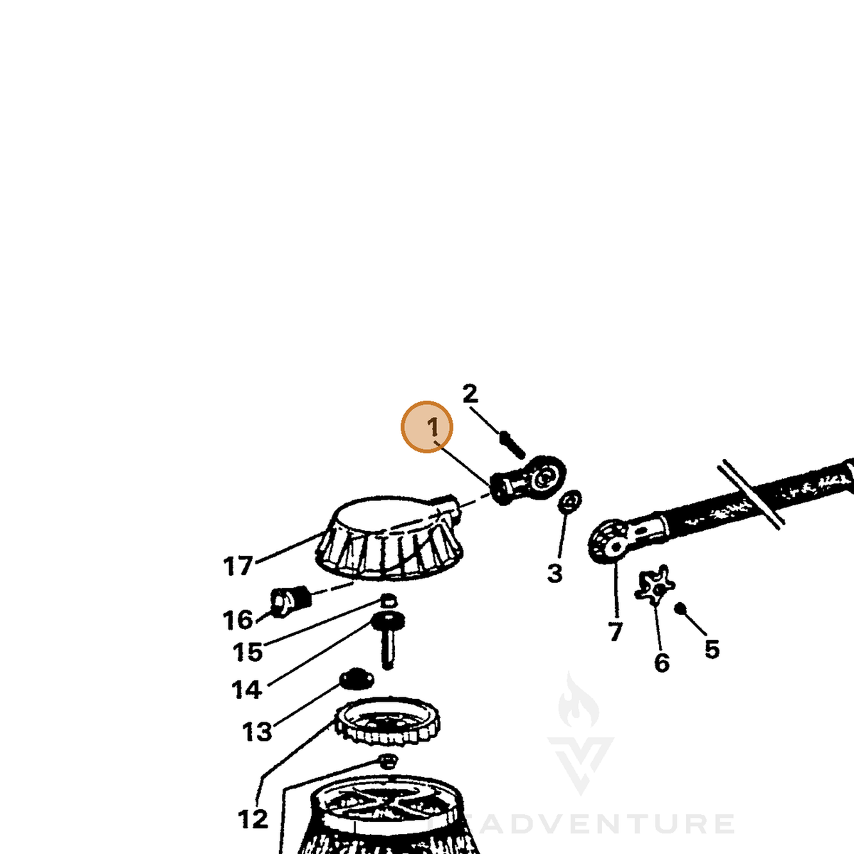 ECHO part 7319000151 — IPL diagram snippet (6x zoom, amber highlight)