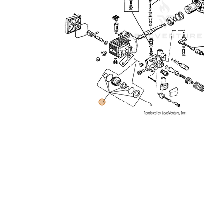 ECHO part 7334008701 — IPL diagram snippet (6x zoom, amber highlight)