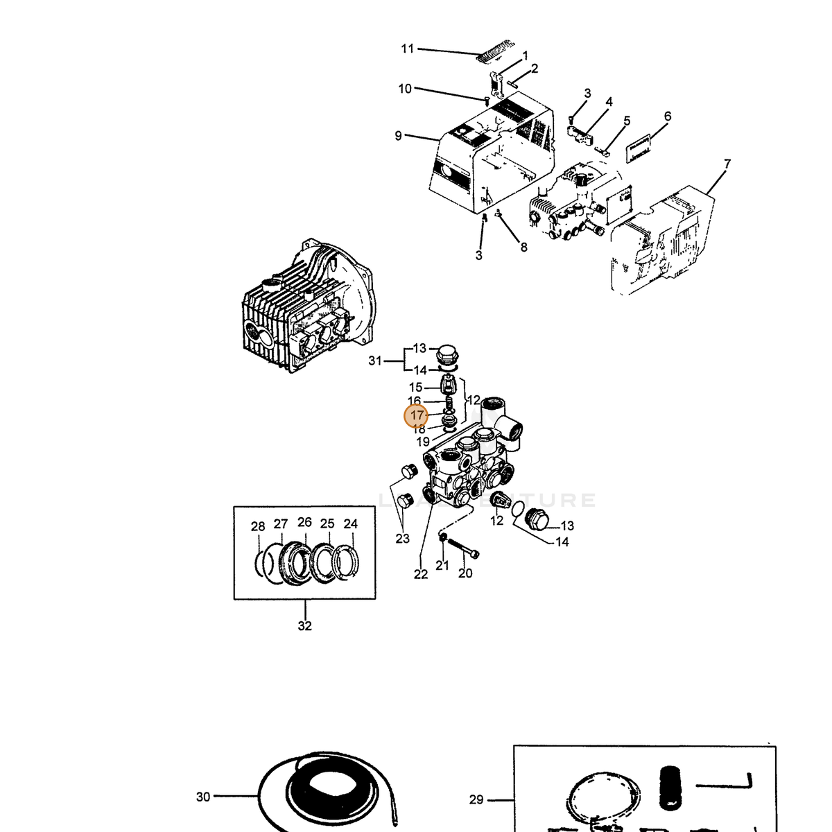 ECHO part 7336200176 — IPL diagram snippet (6x zoom, amber highlight)