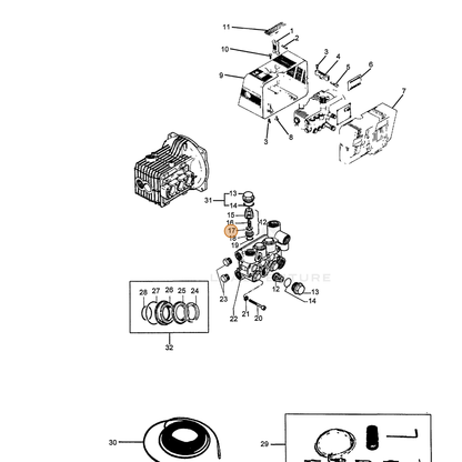 ECHO part 7336200176 — IPL diagram snippet (6x zoom, amber highlight)
