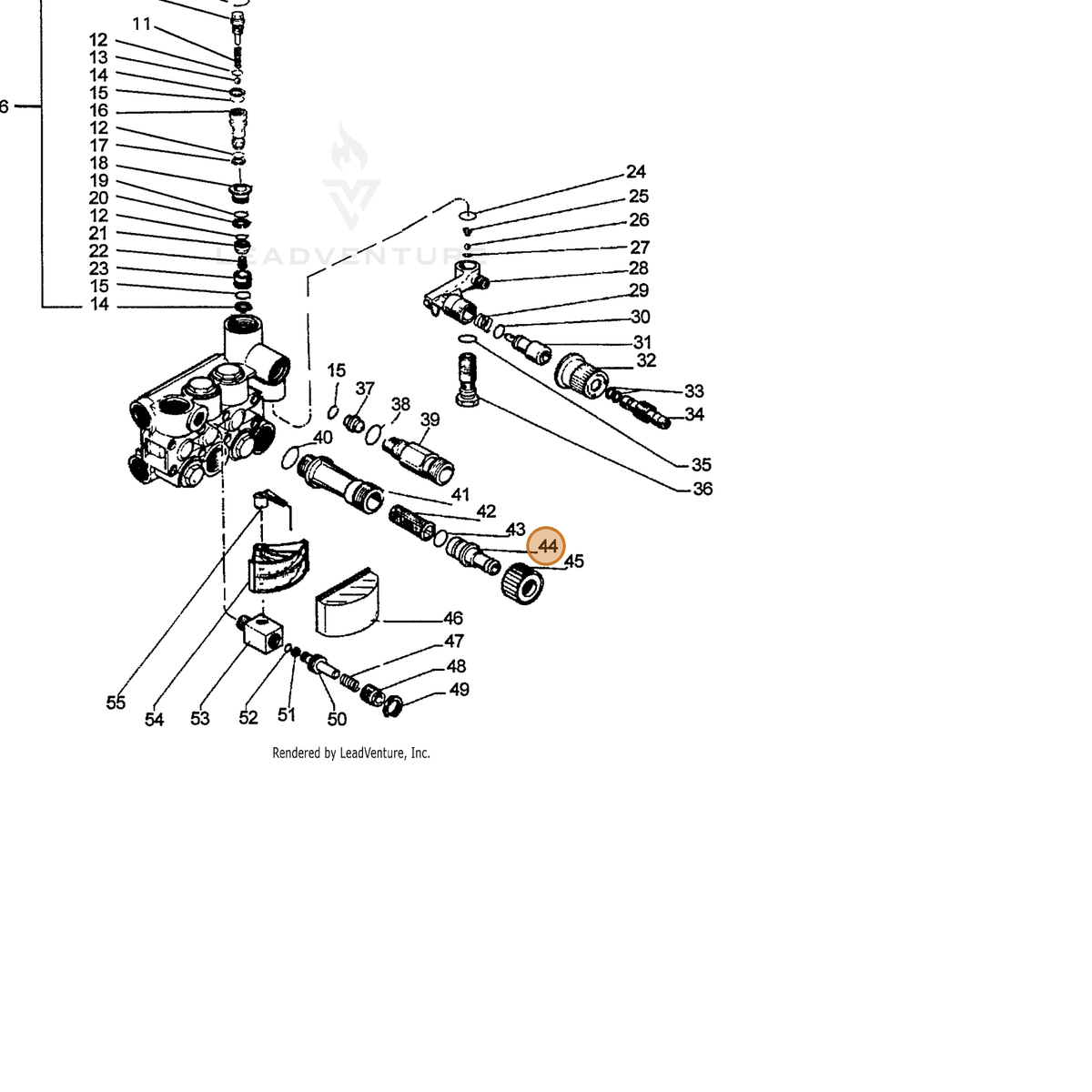 ECHO part 7336256970 — IPL diagram snippet (6x zoom, amber highlight)