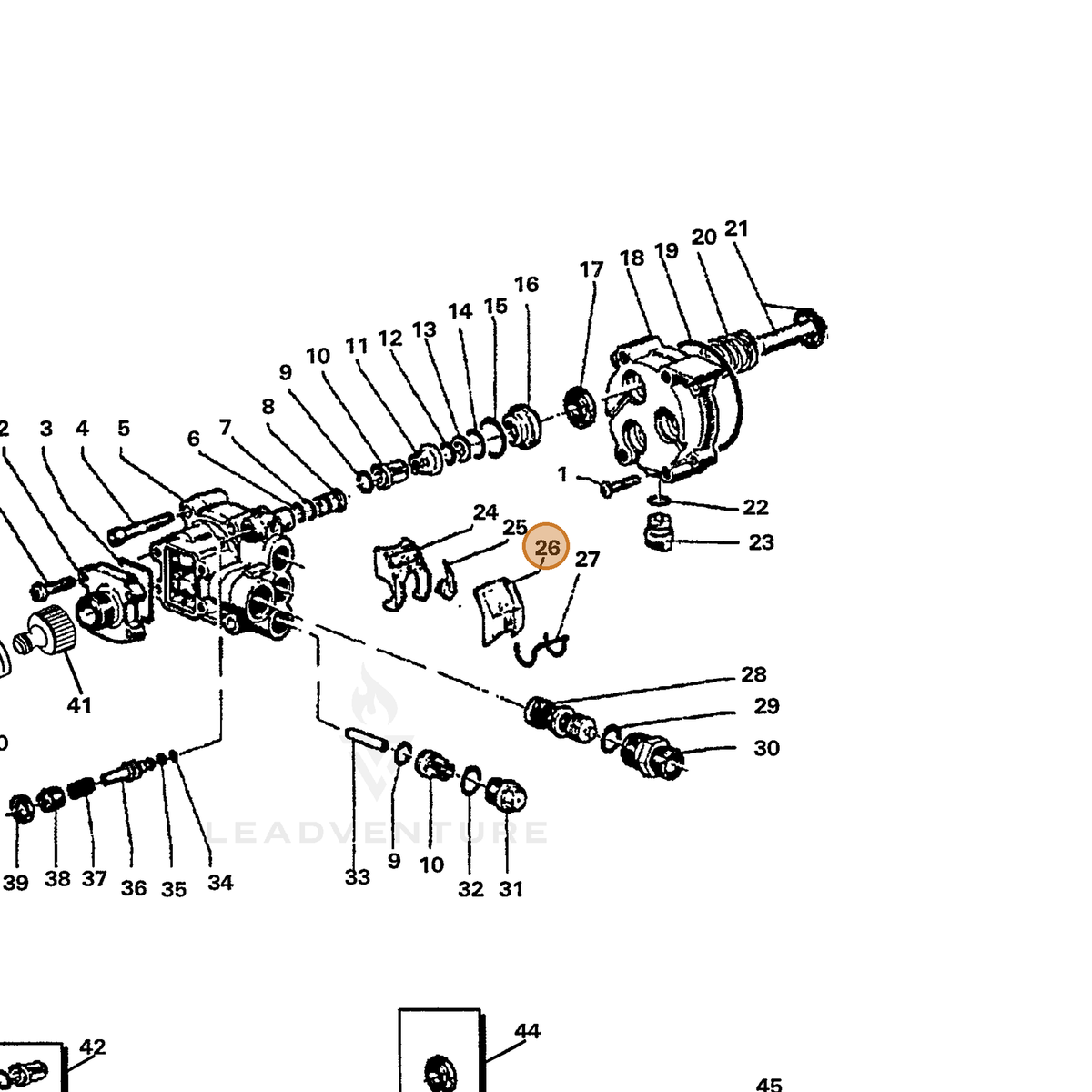 ECHO part 7336257751 — IPL diagram snippet (6x zoom, amber highlight)