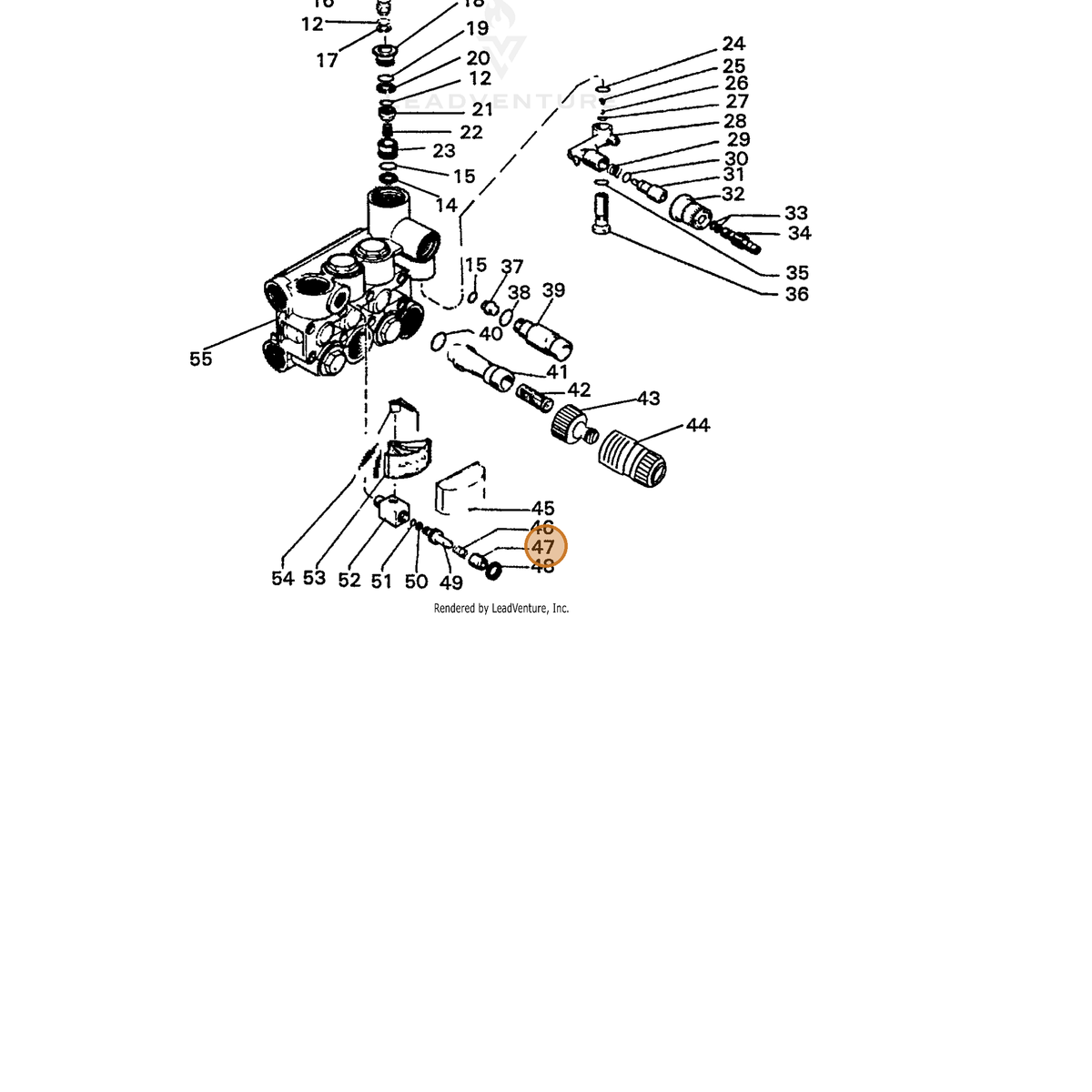 ECHO part 7336258070 — IPL diagram snippet (6x zoom, amber highlight)
