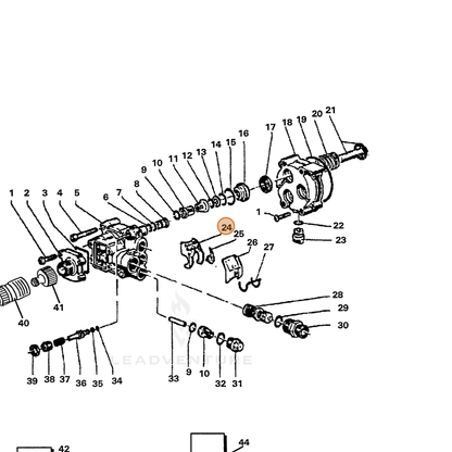 ECHO part 7336259001 — IPL diagram snippet (6x zoom, amber highlight)