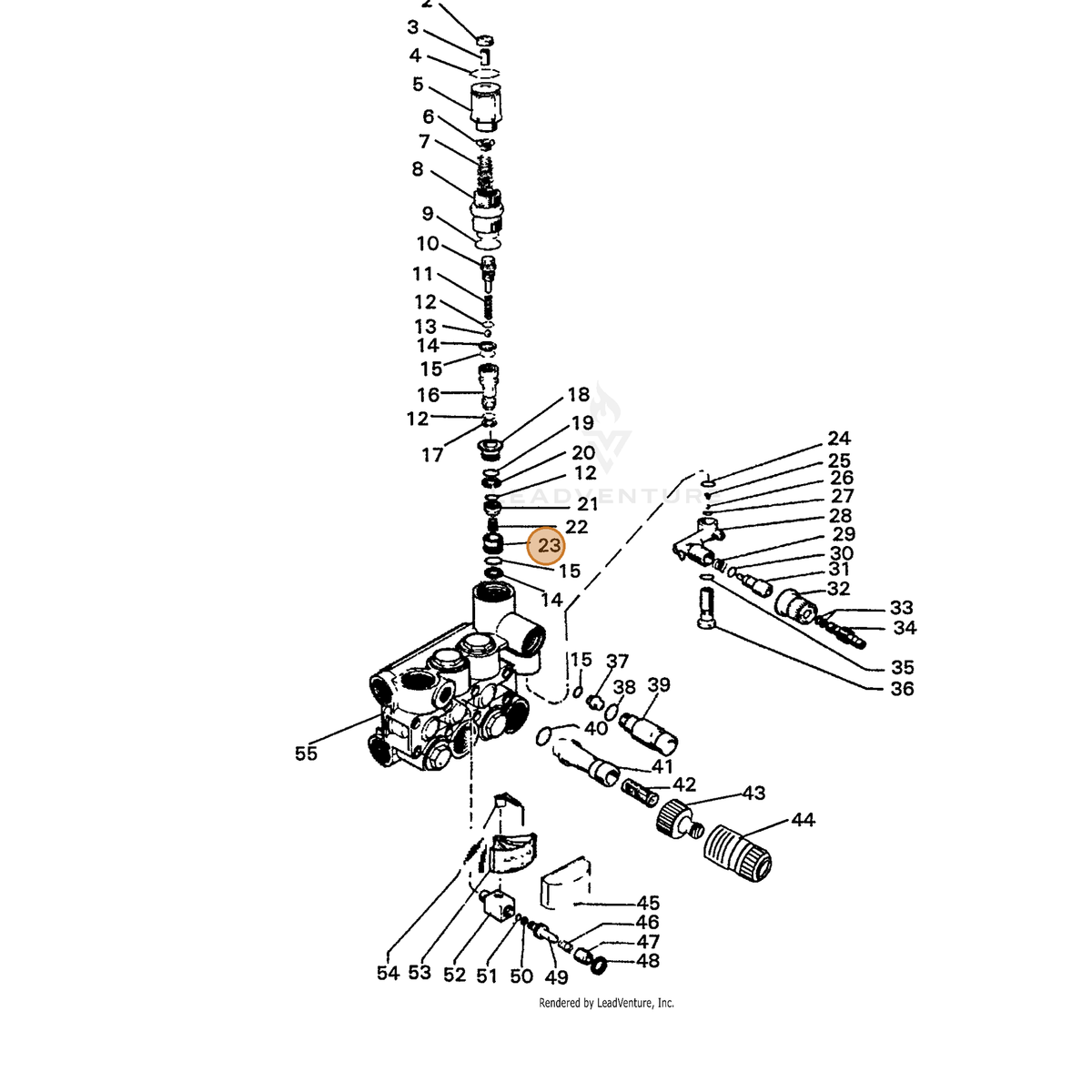 ECHO part 7336316466 — IPL diagram snippet (6x zoom, amber highlight)