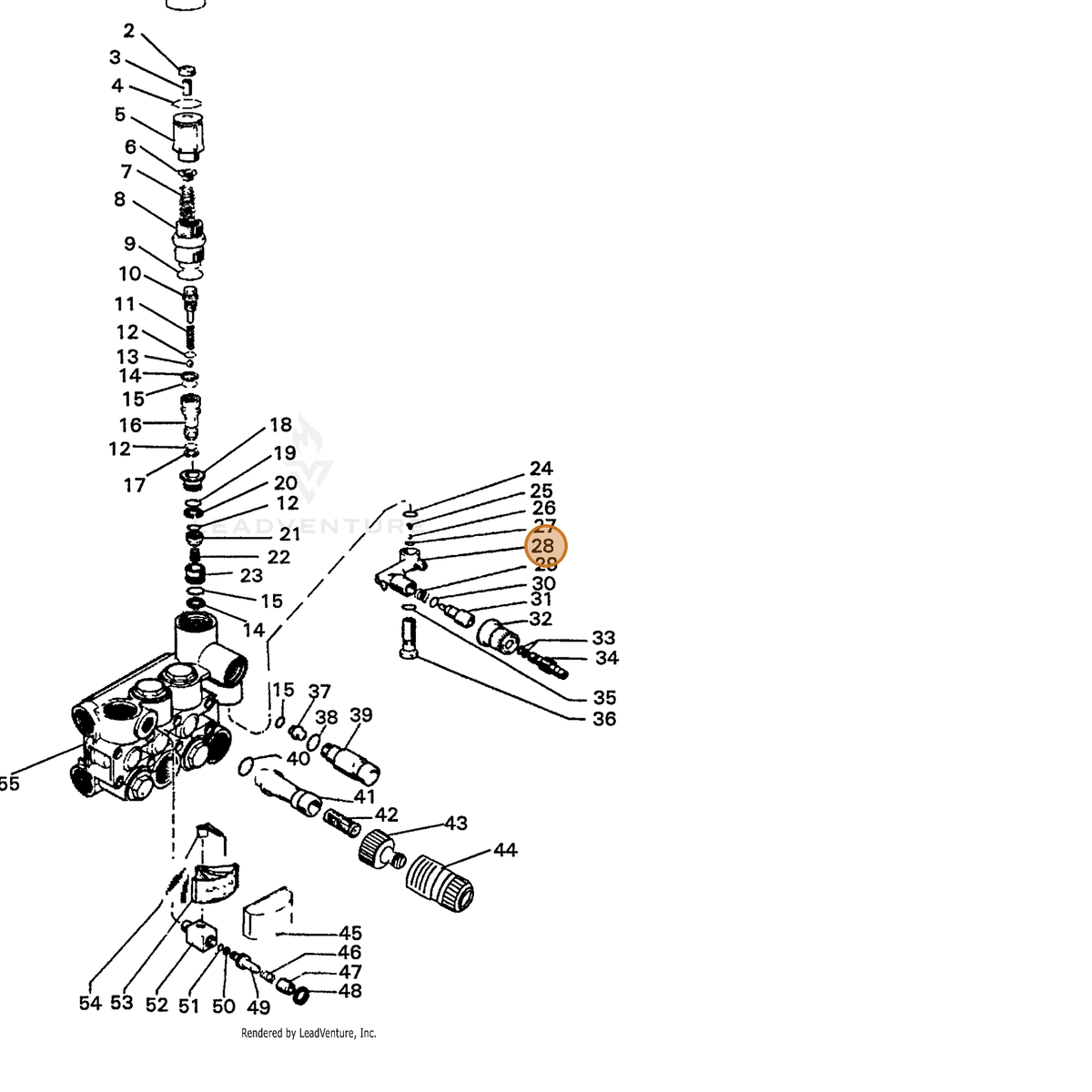 ECHO part 7336318151 — IPL diagram snippet (6x zoom, amber highlight)
