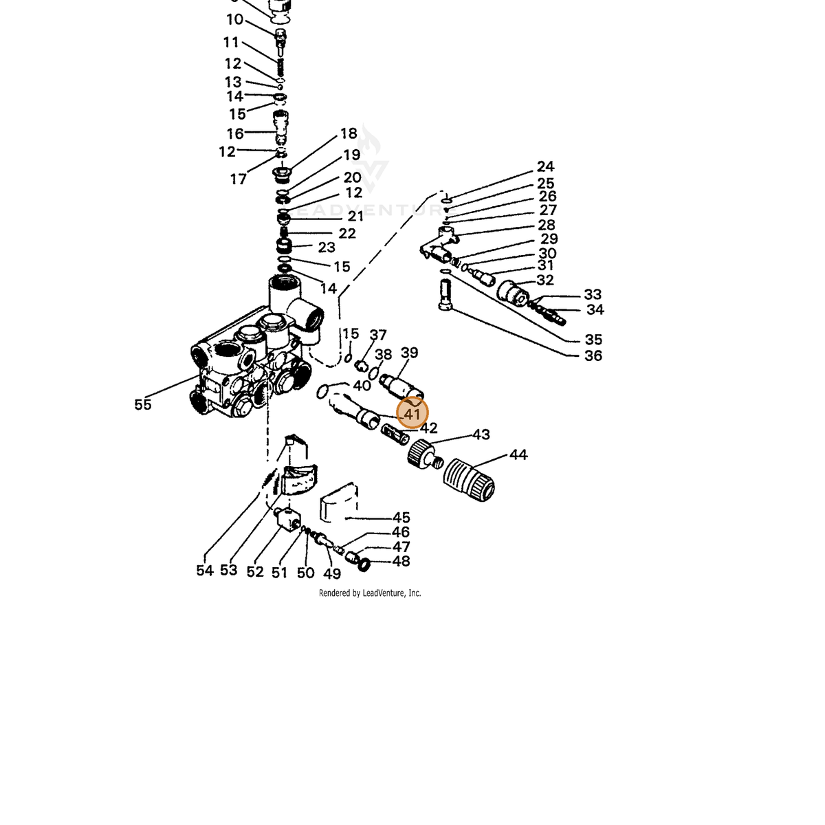 ECHO part 7336318251 — IPL diagram snippet (6x zoom, amber highlight)
