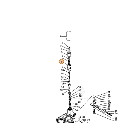 ECHO part 7336318470 — IPL diagram snippet (6x zoom, amber highlight)