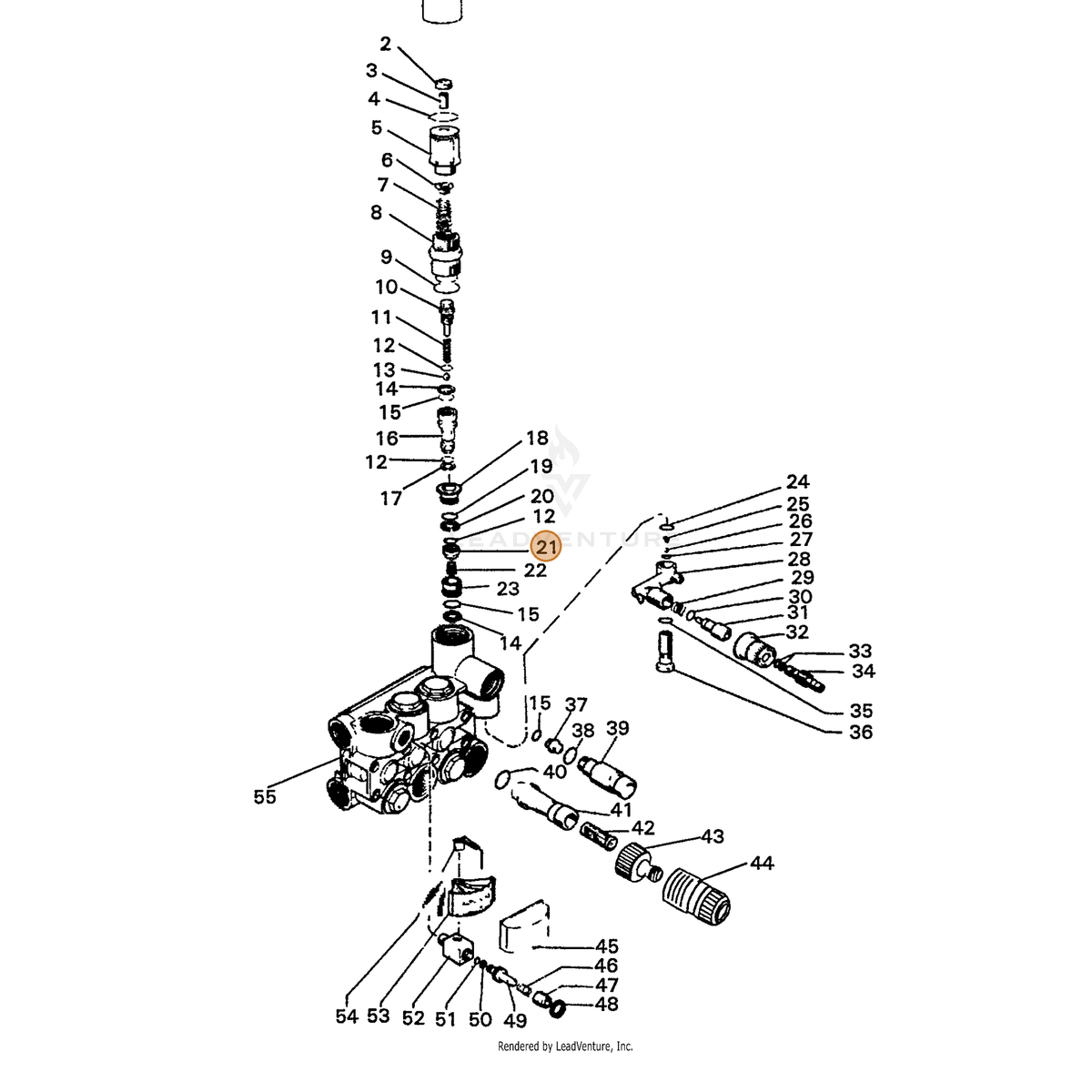 ECHO part 7336319066 — IPL diagram snippet (6x zoom, amber highlight)