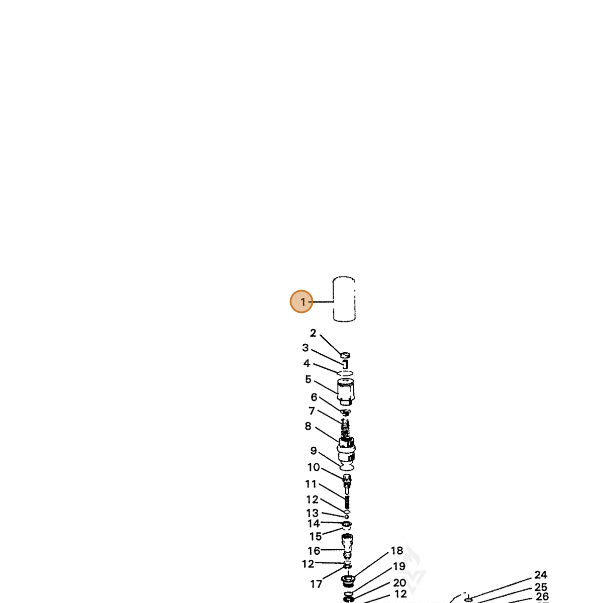 ECHO part 7336319851 — IPL diagram snippet (6x zoom, amber highlight)