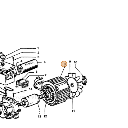 ECHO part 7338326602 — IPL diagram snippet (6x zoom, amber highlight)
