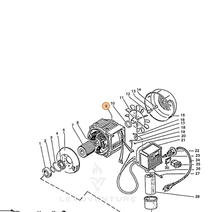 ECHO part 7340327002 — IPL diagram snippet (6x zoom, amber highlight)