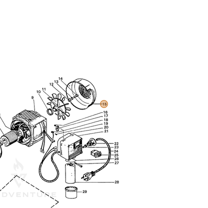 ECHO part 7345040051 — IPL diagram snippet (6x zoom, amber highlight)