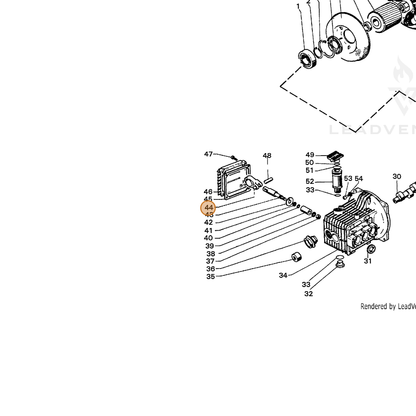 ECHO part 7351030022 — IPL diagram snippet (6x zoom, amber highlight)