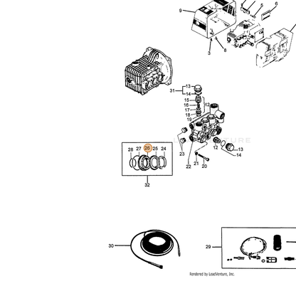 ECHO part 7351080070 — IPL diagram snippet (6x zoom, amber highlight)
