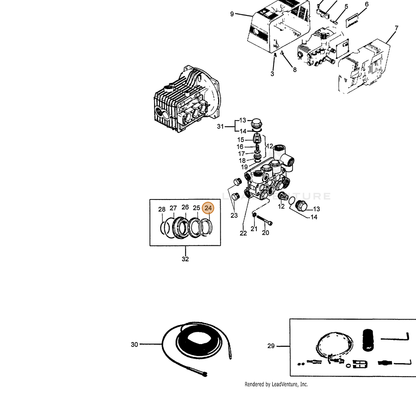 ECHO part 7351100051 — IPL diagram snippet (6x zoom, amber highlight)