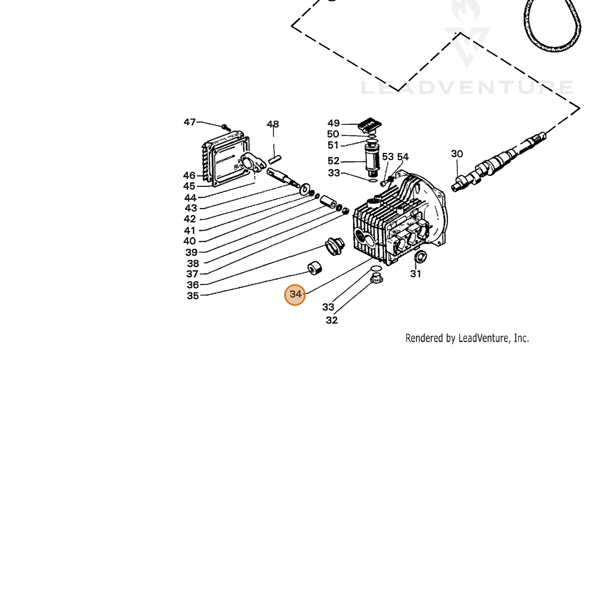 ECHO part 7355010022 — IPL diagram snippet (6x zoom, amber highlight)