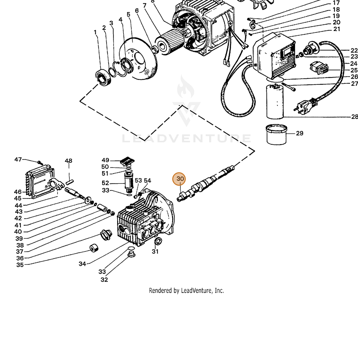 ECHO part 7355020335 — IPL diagram snippet (6x zoom, amber highlight)
