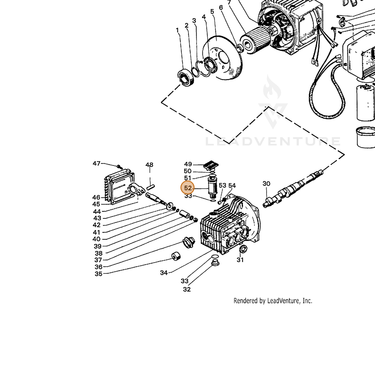 ECHO part 7355210051 — IPL diagram snippet (6x zoom, amber highlight)