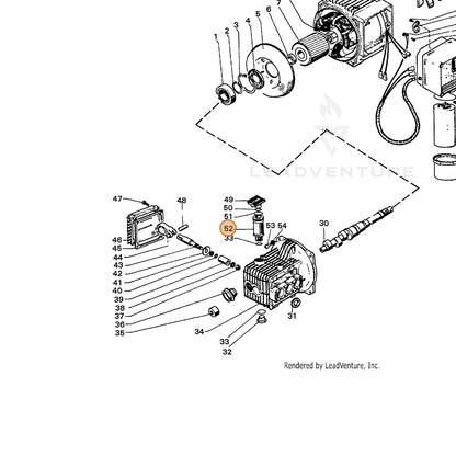 ECHO part 7355210051 — IPL diagram snippet (6x zoom, amber highlight)