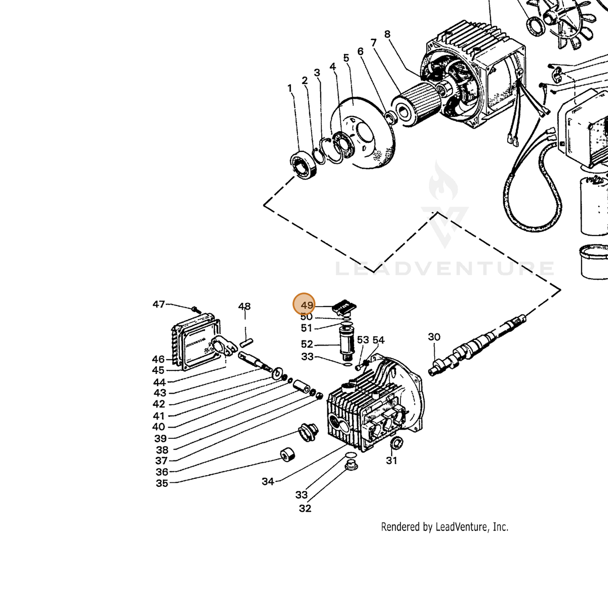 ECHO part 7355211051 — IPL diagram snippet (6x zoom, amber highlight)
