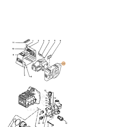 ECHO part 7355230551 — IPL diagram snippet (6x zoom, amber highlight)