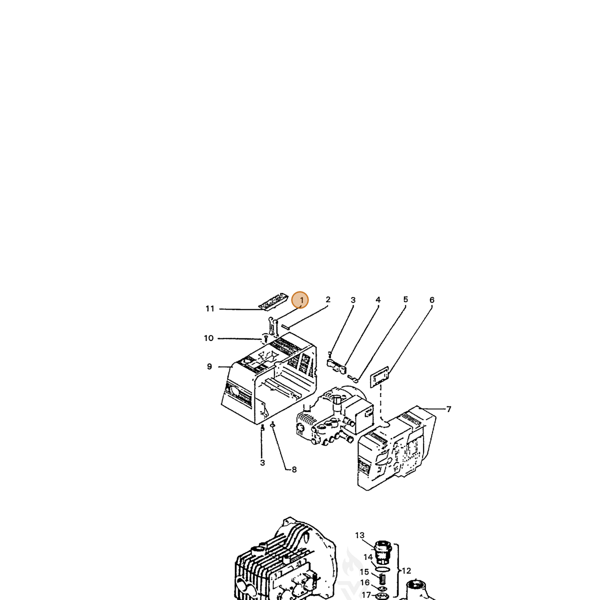 ECHO part 7355240751 — IPL diagram snippet (6x zoom, amber highlight)