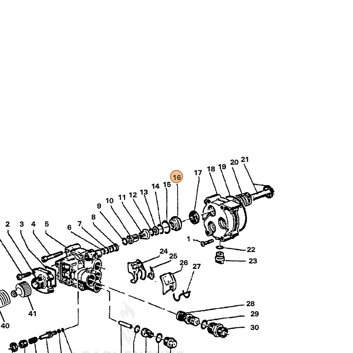 ECHO part 7356080051 — IPL diagram snippet (6x zoom, amber highlight)